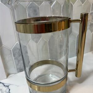 Gold and Clear Glass Pitcher